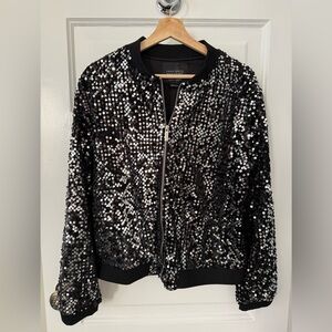 Sanctuary Black Sequin Bomber Jacket  (Anthropologie/Nordstom)
